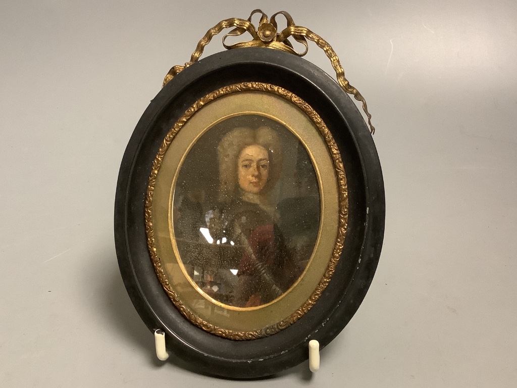 19th century English School, oil on ivory, Miniature of John Henry Burges, height 8cm